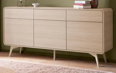 Produktbild von Sideboard "Elverum" in Eiche natur Kommode skandinavisch 180 x 84 cm, mit Push-to-Open