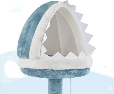 Zdjęcie produktu dla Yaheetech drapak dla kota w stylu oceanicznym 184 cm H z platformami do jaskiń dla kotów, słupki sizalowe, niebieski