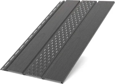Produktbild von BRYZA Dachuntersichtplatte, perforierter Kunststoff, Länge 3M, Breite 305 mm, Antrazit RAL 7021