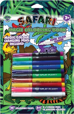 Image de Livre de coloriage « Safari » avec des feutres qui changent de couleur