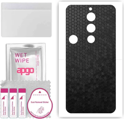 Produktbild von apgo Rückseite Schutzfolie, Skin, kompatibel mit ZTE Nubia Red Magic 8S Pro, Hinten Displayschutzfolie aus Vinylfolie, kratzfest, einfache Montage - Schwarze Honigwabe