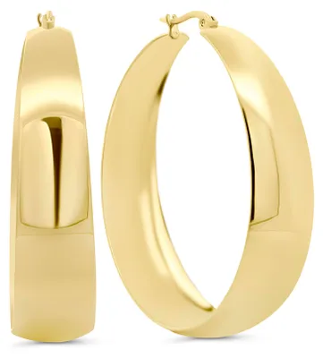 Produktbild von CO88 Kollektion 8CE-70659 Damen, breite Ohrringe, 50 mm - Goldfarbenes Edelstahl - Geschenk für sie