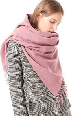 Produktbild von Dicker, weicher Pashmina-Schal aus Kaschmirwolle für Damen – warme, einfarbige Stola