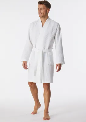 Produktbild von Schiesser Bademantel dunkelblau Waffelbaumwolle Essentials