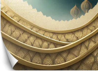 Produktbild von Vlies fototapete Goldene orientalische Symbole 150x105 cm Feeby Beige inkl. Kleber einfache Montage