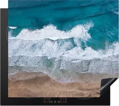 Produktbild von KitchenYeah© Herdabdeckplatte Strand - Meer - Wasser - Blau , 57x51cm, Küche Deko, Glaskeramikkochfeld Herdabdeckung, Abdeckplatte fùr Kochfeld