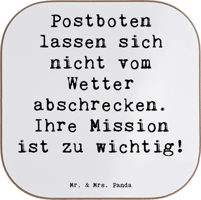 Produktbild von Mr. & Mrs. Panda Untersetzer für Gläser Spruch Postbote Held - Weiß - Geschenk, Beruf, Coaster, Berufsleben, Freude, Holzuntersetzer, Tischschoner, Tasse, bieruntersetzer
