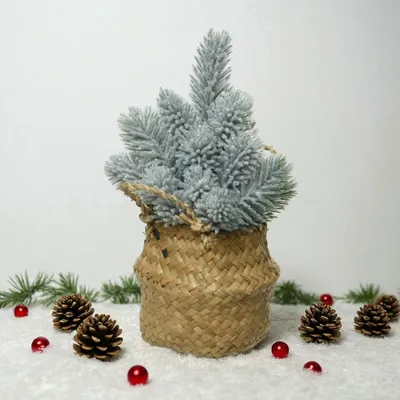 Produktbild von Micro Weihnachtsbaum Blau mit Schnee - Weihnachtsdekoration - ø13x24 cm