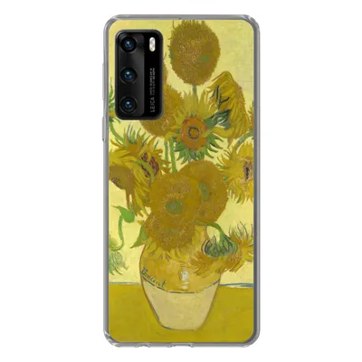 Produktbild von MuchoWow® Handyhülle Schutzhülle Hülle für Huawei P40 Sonnenblumen - Vincent van Gogh Silikon Softcase Handy Hülle - Handytasche