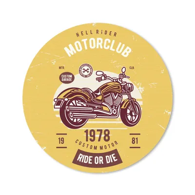 Produktbild von MuchoWow® Mauspad Mousepad Motorrad - Gelb - Retro 40x40 cm - Mousepads - Maus Mat - Pad - Mausunterlage - Schreibtisch Accessoires