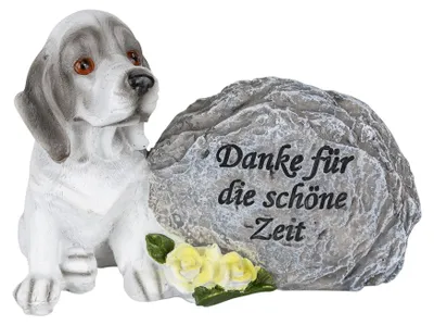 Gedenkstein Hund – Danke für die schöne Zeit – 12x7x19 cm