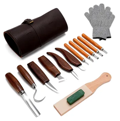 Produktbild von Schnitzwerkzeug Set, 15-teiliges Set mit Schnitzmessern und Zubehör