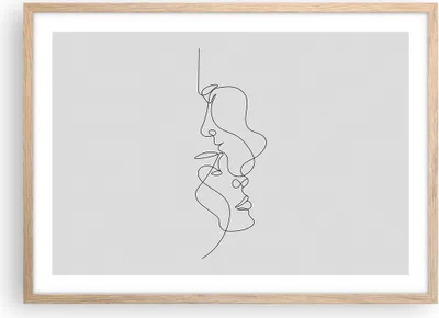 Produktbild von Gerahmtes Poster - Rahmen in heller Eiche - Stück Linear Paar - 70x50 cm - Wand Bild - Wanddeko - Wandbilder - Kunstposter - Wandposter - Bilderrahmen - Bilder - Kunstdruck - P2NAA70x50-4895