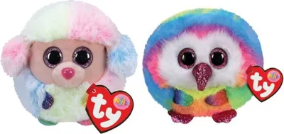 Produktbild von Ty - Stofftiere - Teeny Puffies - Rainbow Poodle & Owen Owl