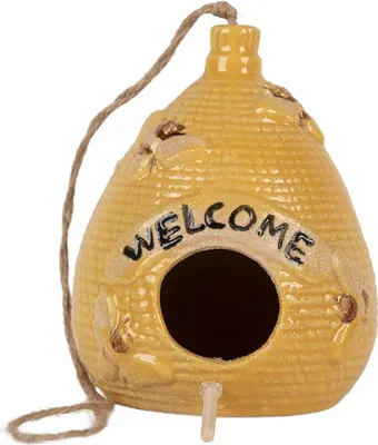 Immagine prodotto di Clayre & Eef 6CE2321 Casetta per uccelli gialla Ø 11x14 cm