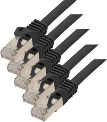Obrázek produktu pro Propojovací kabel RJ45 se surovým kabelem CAT 7 PIMF černý 0,25 m