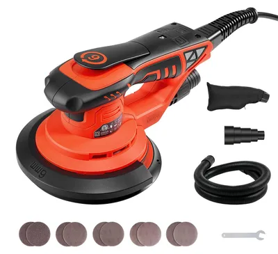 Produktbild von Exzenterschleifer - Bürstenloser Holzschleifer - 400 W - 152 mm Schleifteller - 4000–10000 U/min - 7-stufige Drehzahlregelung - Staubbeutel - 4 m Netzkabel