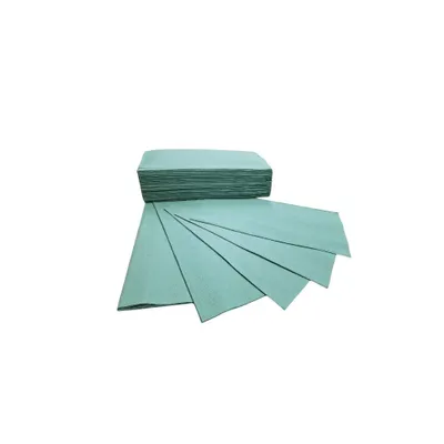Image de 4000 x essuie-mains en papier 1 épaisseur Essuie-mains en papier zigzag 25x23cm VERT