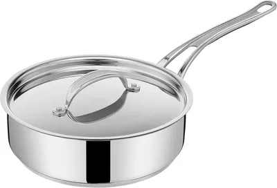 Produktbild von Tefal Schmorpfanne Jamie Oliver Schmorpfanne mit Metalldeckel 24cm, auch für Induktion, Edelstahl 18/10 (Pfanne, Bratpfannen Set, Pfannenset, Wok)