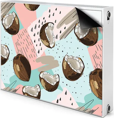 Produktbild von Magnet Heizung Verkleidung Abdeckung Heizung Heizkörperabdeckung 90x60 cm  - Nüsse, Kokosnuss