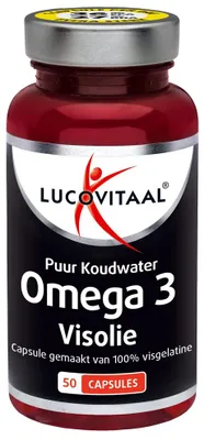Productafbeelding van Lucovitaal Koudwater Visolie Omega 3 Puur - 50 capsules - Visolie - Voedingssupplement