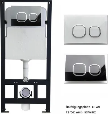 Produktbild von BERNSTEIN WC-Sparpaket 3: Spülrandloses Wand-Hänge-WC NT2039 mit Soft-Close Sitz, Vorwandelement G3004A und Betätigungsplatte