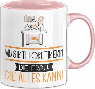 Produktbild von Musiktheoretikerin Geschenk Tasse Becher Die Frau Die Allen Kann Geschenkidee für eine Musiktheoretikerin Lustig (Rosa)