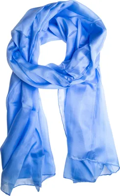 Produktbild von Seidenschal Halstuch Schal XXL Blau Hellblau 100% rein Seide 180x90cm