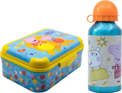 Produktbild von Peppa Wutz Pig George 2 teiliges Kinder Set Brotdose Alu Trinkflasche 400 ml