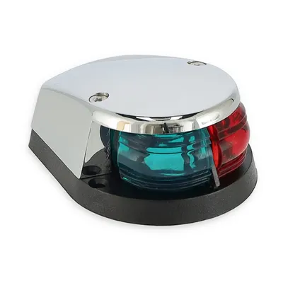 Produktbild von Positionsleuchte Boot 12 V / 5 Watt Zweifarbenlaterne verchromt, auch als Positionslicht für Schlauchboote Rot Grün