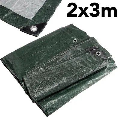 Produktbild von Allzweck Gewebeplane mit Ösen 2x3m reißfest 120g/m² dunkelgrün