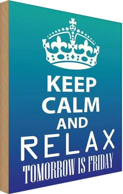Produktbild von vianmo Holzschild 18x12 cm Keep Calm and relax is Friday