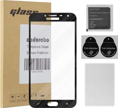 Image de Cadorabo film blindé pour Samsung Galaxy J4 2018 film de protection en noir film plein écran tempéré verre de protection