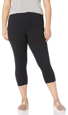 Productafbeelding van Just My Size Dames, extra groot, sportieve stretch capri broek - Zwart - 5X