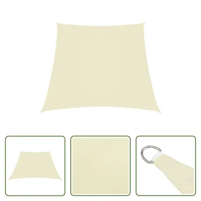 Image de The Living Store Voile d'ombrage tissu Oxford trapézoïdal 2/4x3 m blanc crème
