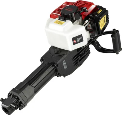 Image de Marteau piqueur à essence - Marteau à béton 2 temps - 52 cm³, 1900 W, 6500 tr/min, 20-55 J, 1500 coups/min - Rouge