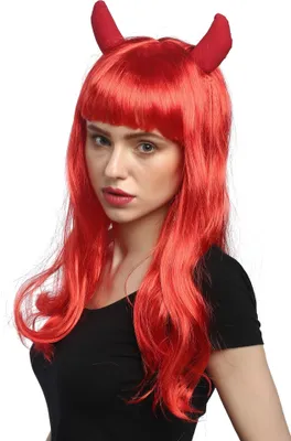 Produktbild von WIG ME UP Perücke Rot Hörner Teufelin 90897-ZA13