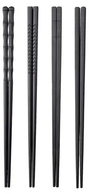 Essstäbchen 10 Paar, Glasfaser, 24 cm, spülmaschinenfest, Schwarz