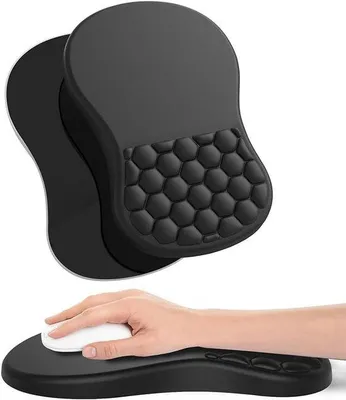 Produktbild von Ergonomische Mauspad mit Gel-Handgelenkauflage, rutschfestes Design, ideal für Büro und Gaming, komfortabel und langlebig, schwarz