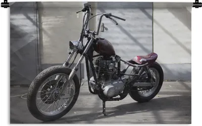 Produktbild von MuchoWow® Wandteppich Wandbehang Ein altmodisches Chopper-Motorrad 150x100 cm Tapisserie Dekoration Wandtuch - Waschbar - Tapisserien - Wand-Decke