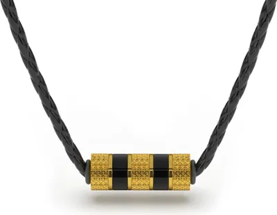 Produktbild von SERASAR | Lederhalskette für Herren [Solid] mit Gold Stainless Steel | Farbe: Gold | Länge: 60cm