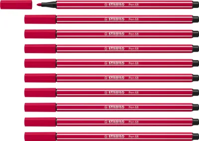 Produktbild von Premium-Filzstift - STABILO Pen 68 - 10er Pack - dunkelrot