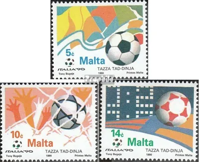 Produktbild von Briefmarken Malta 1990 Mi 843-845 (kompl.Ausg.) postfrisch Fußball
