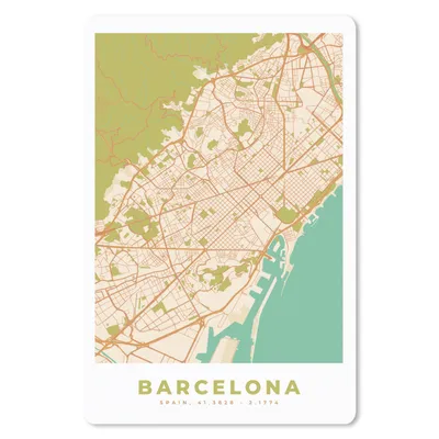 Produktbild von MuchoWow® Mauspad Mousepad Karte - Barcelona - Stadtplan - Vintage 18x27 cm - Mousepads - Maus Mat - Pad - Mausunterlage