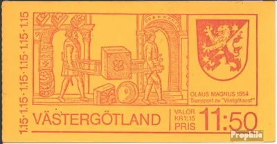 Produktbild von Briefmarken Schweden 1978 Mi MH68 (kompl.Ausg.) postfrisch Västergötland