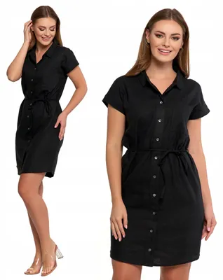 Imagen del producto de Vestidos de verano – Vestidos de lino, talla 3XL – Vestidos s para mujer – Vestidos con mangas cortas – Vestidos tipo camisa