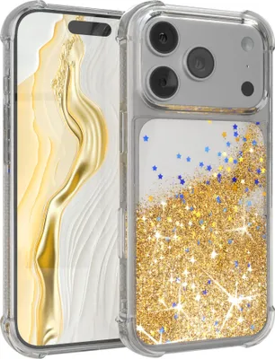 Produktbild von EAZY CASE - Glitzer Hülle kompatibel mit Apple iPhone 17 Pro Glitzer Schutzhülle, Soft Case, Backcover Transparent mit Motiv