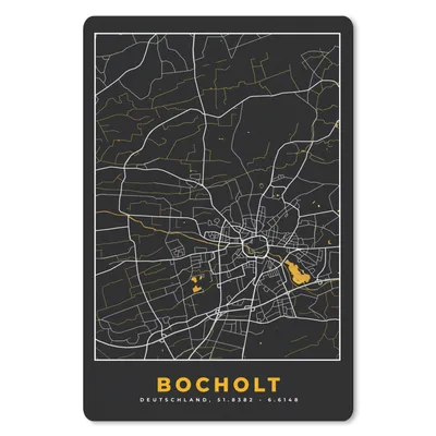 Produktbild von MuchoWow® Mauspad Mousepad Gold - Deutschland - Karte - Stadtplan - Bocholt 40x60 cm - Mousepads - Maus Mat - Pad - Mausunterlage - Schreibtisch Accesoire