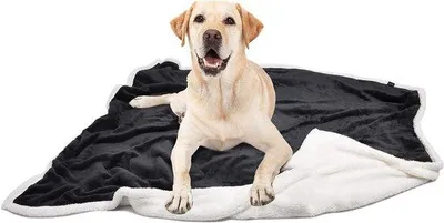 Immagine prodotto di Set di coperte per cani in pile Sherpa nero