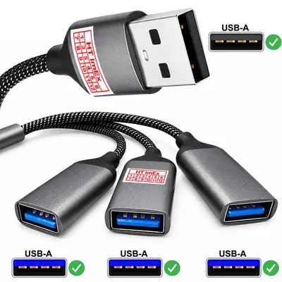 Produktbild von Splitter USB Type-C to 3 x USB Type-A Female 3.0 Adapter Cable OTG Charging